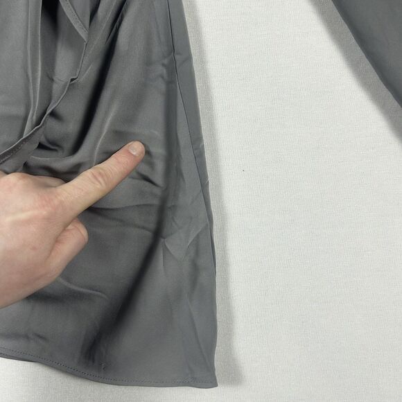 H&M NEW Formal Dress Women's Size S Small Gray Shoulder Patch NWT Back Zip - Picture 5 of 15